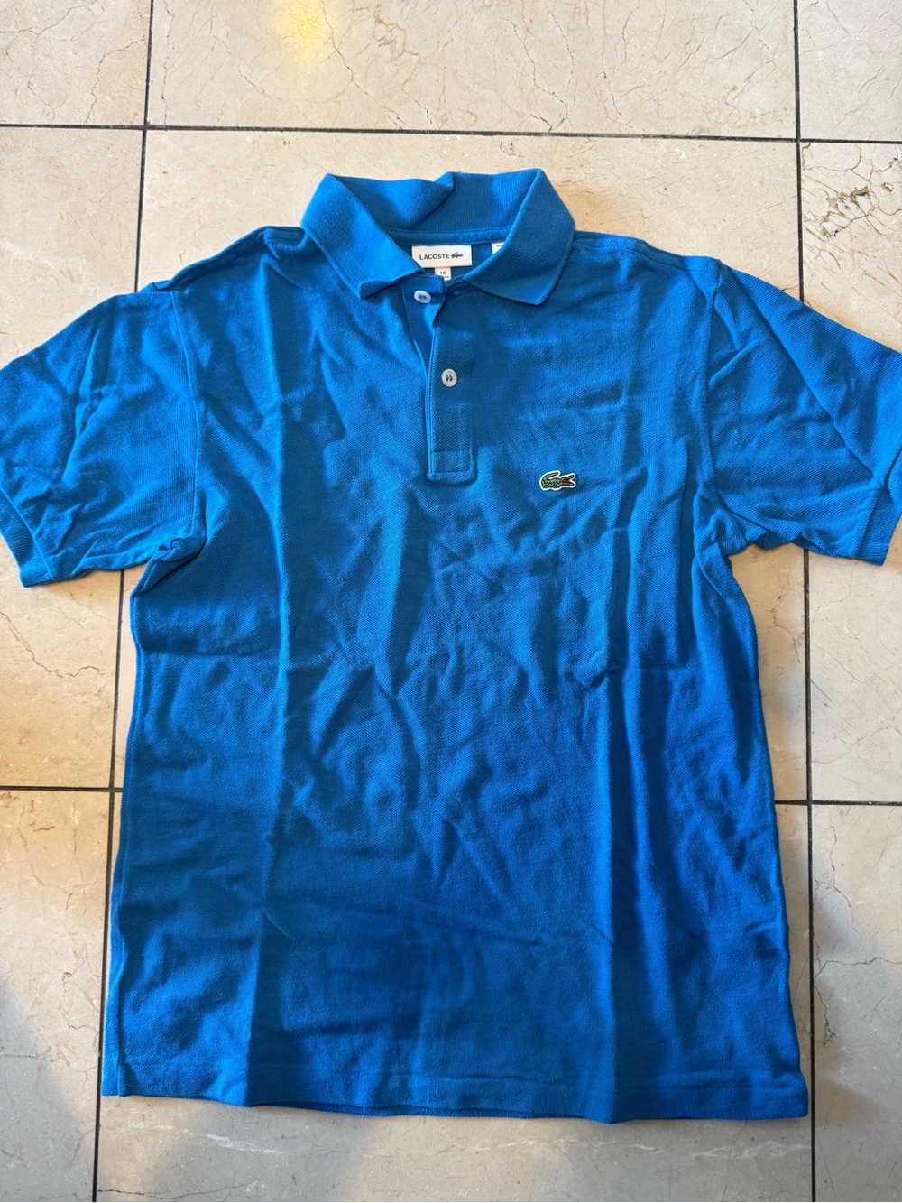 Lacoste Bright Blue Boys' Pique Polo with Croc Logo